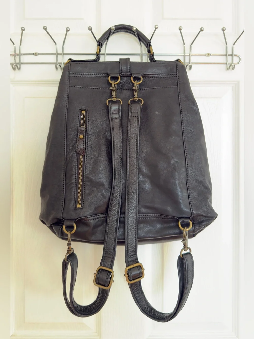Vintage Black Genuine Leather Backpack